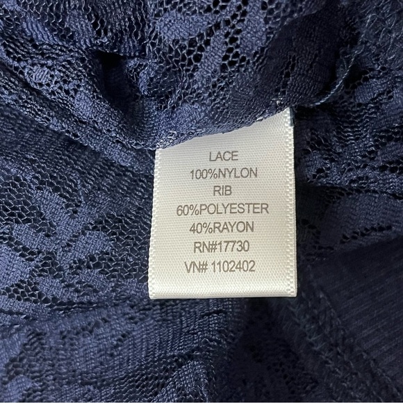 Xhilaration Blue Lace Sheer Cardigan L | Y2K Longline Boyfriend Goth Grunge - Picture 11 of 11